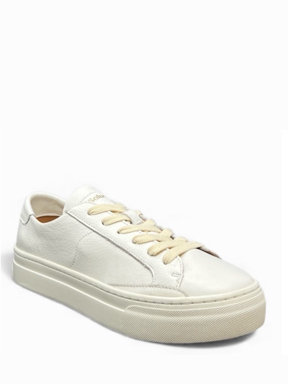 NEW Soludos The Ibiza Platform Sneaker White Leather Women’s Shoe Size 7.5 New